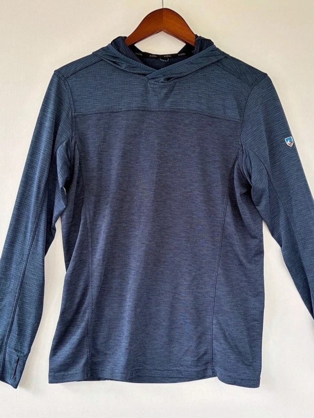 KÜHL Men's Engineered Hoody Midnight Tide Blue Size Small Hiking Outdoor Nature